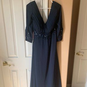 Navy Blue Full Length Gown